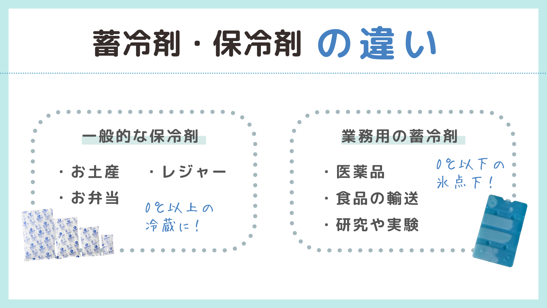 業務用】蓄冷剤・保冷剤の選び方と使い方「冷蔵・冷凍」 | 業務用・個人用保冷ボックスのサンヨウキ